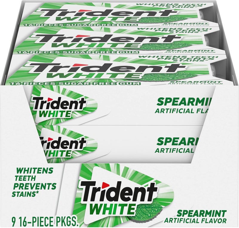 Trident White Spearmint Sugar Free Gum - 9 Pack - Image 1